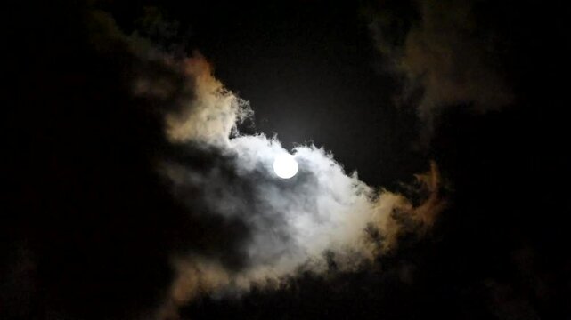moon and clouds Partial lunar eclipse Full moon and lunar eclipse Full moon between the clouds Super moon 2024