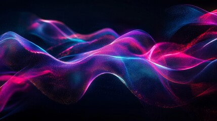 Obraz premium Abstract Digital Wave Form with Pink and Blue Glow