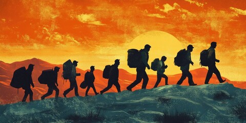 World migrants day poster with background