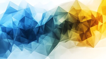 Obraz premium Abstract Geometric Background with Blue and Yellow Triangles
