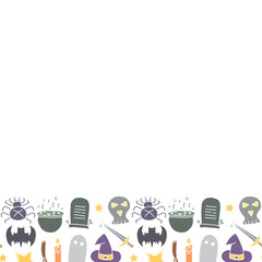 Halloween background with place for text. Cartoon Halloween frame