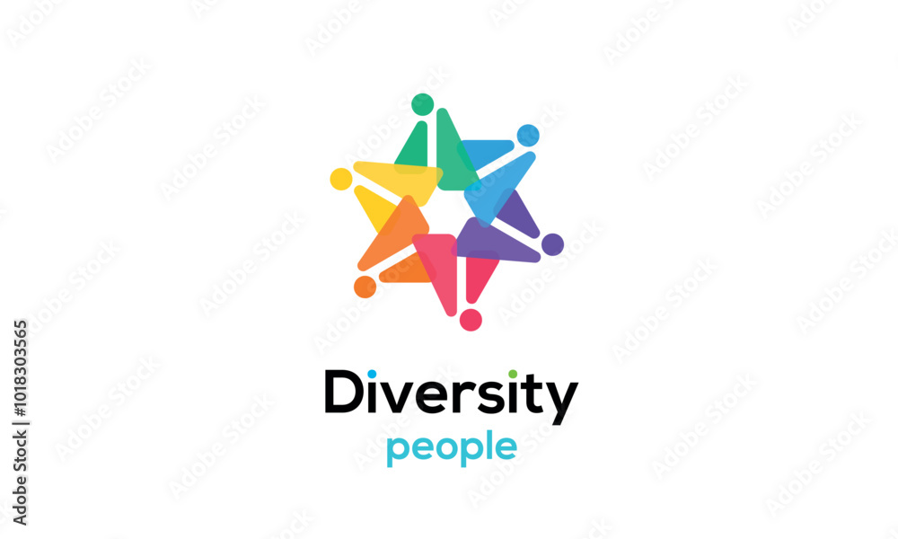 Wall mural Diversity people team family colourful logo vector icon symbol	