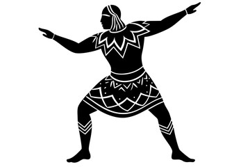  Maori Haka Dancer Silhouette Vector Illustration