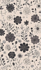 Hand-drawn 2D Doodle Tile and Carpet Patterns with White Borders – Geometric, Floral, and Abstract Designs