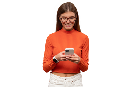 Woman smm specialist working on the phone attracting target audience making content in social media