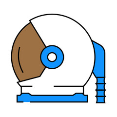 astronaut helmet hat cap line icon vector. astronaut helmet hat cap sign. isolated symbol illustration