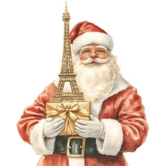 Parisian Christmas Clipart Vector Illustration