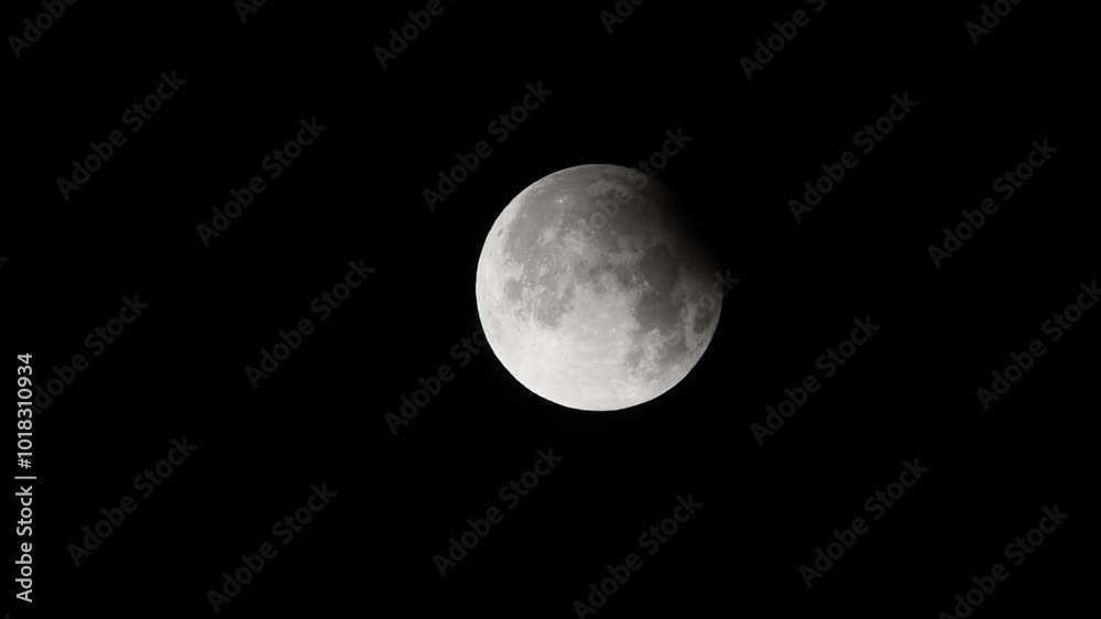 Wall mural partial lunar eclipse full moon and lunar eclipse full moon between the clouds super moon 2024