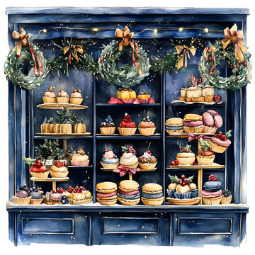 Parisian Christmas Clipart Vector Illustration