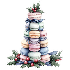 Parisian Christmas Clipart Vector Illustration