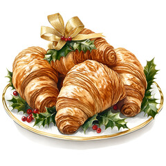 Parisian Christmas Clipart Vector Illustration
