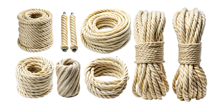 set of String rope cord cable line on white  backgroundAI GENERATED