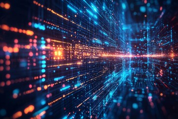 Fototapeta premium Digital Technology background of data and network