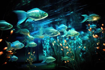 Obraz premium Colorful Underwater Scene with Swimming Fish