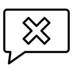 Obraz premium Bubble Chat Rejected Icon Outline Style. Editable Stroke Icon.