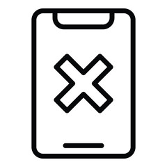 Obraz premium Smartphone Rejected Icon Outline Style. Editable Stroke Icon.