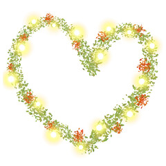 Christmas border with lights frame card decoration 