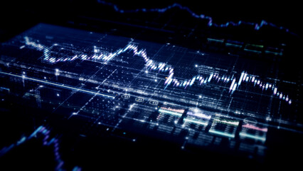 Obraz premium Dynamic data visuals for business info graphics, animated charts, and data-driven insights for a business meeting mock-up. Explore the world of trading, stock exchanges, and crypto
