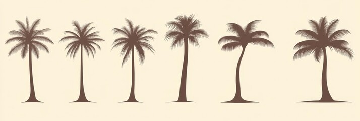 Vector logo and print design template, tropical hand drawn illustration, tropical surfing concept, palm trees and hippie boho elements