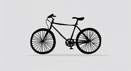Obraz premium Hand drawing clipart of a bicycle silhouette on plain white background