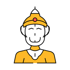 hanuman hinduism religion line icon vector. hanuman hinduism religion sign. isolated symbol illustration