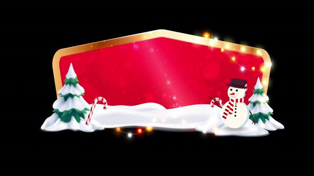 Christmas banners or lower-thirds, isolated on black.