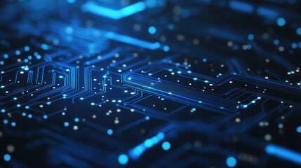 Abstract Blue Circuit Board