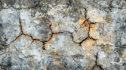 Fototapeta premium Cracked and weathered concrete surface with rust.