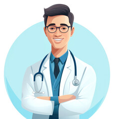 Fototapeta premium PNG Doctor glasses stethoscope accessories.