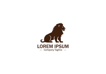 A majestic lion silhouette, perfect for a company that wants to convey strength logo icon vector illustration.