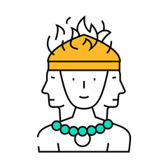 sacred fire agni line icon vector. sacred fire agni sign. isolated symbol illustration