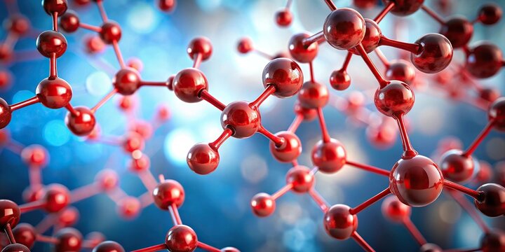 Abstract red molecule structure background