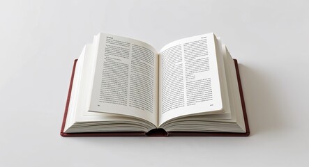 Obraz premium Hand drawing clipart of an open book on desk on plain white background