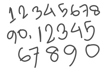 Hand Drawn number vector