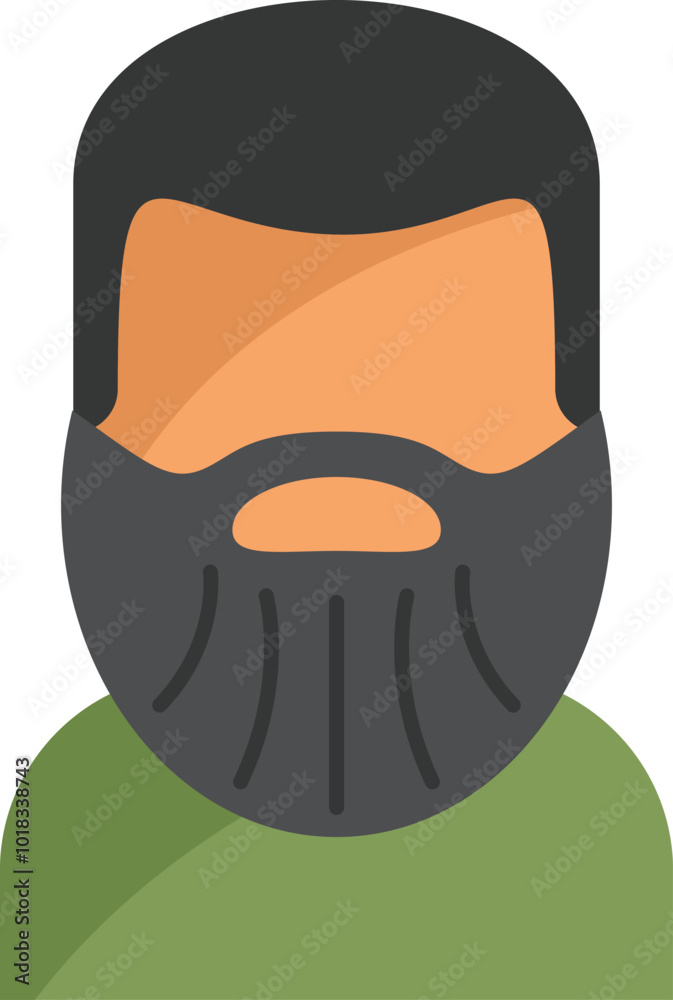 Poster This vector illustration features a man sporting a full beard, providing a visual representation of different facial hair styles