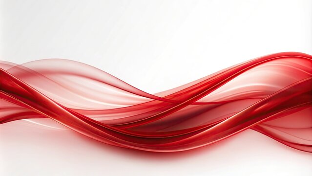 Abstract red waves on white background