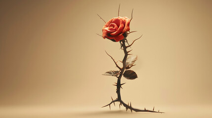Thorned Rose fantasy plant 3D