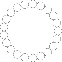 Circle round frame. Dot border line pattern