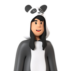 Panda Animal Cute Costume 3D Avatar © kerismaker