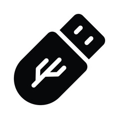 A USB drive symbolizing data storage or technology icon in modern style