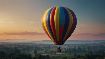 Obraz premium hot air balloon in the sky, freedom life, sky view