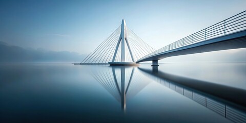 Fototapeta premium Futuristic bridge in negative space