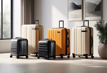 nesting minimalist luggage arranged care seamless travel experience sleek organization contemporary design, suitcase, bag, storage, stack, gear, packing