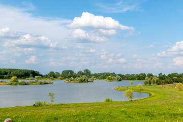 landscape with river and blue sky