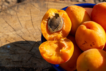 apricots on a wooden table