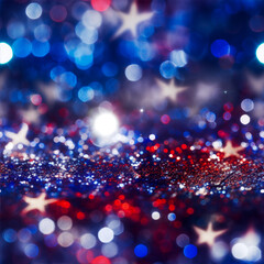 Seamless glitter pattern in USA colors. Seamless background. Patriotic colors background.