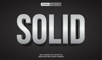 Editable 3d text style effect - Grey Solid text effect Template