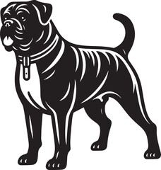 Boxer Dog silhouette vector collection on white background. Dog art work vector illustration.