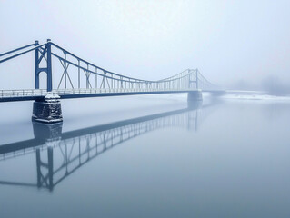 Obraz premium foggy bridge over the river