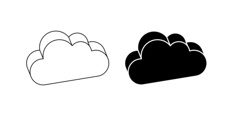 cloud icon set isolated on white background 
